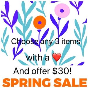 Bundle 3 items with a ♥️ and offer $30 to save!